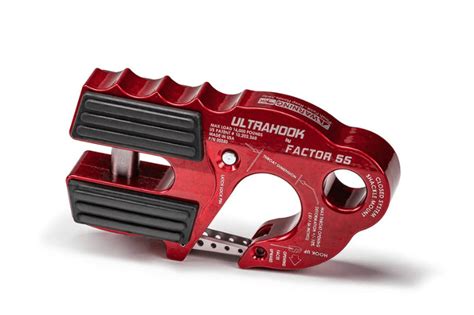 Factor 55 UltraHook | Full-Size Truck Winch Hook + Closed System Winching® | Red