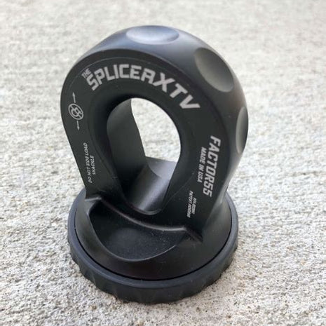 Factor 55 Splicer XTV | UTV/ATV Splice-On Winch Thimble | Shackle Mount | Black