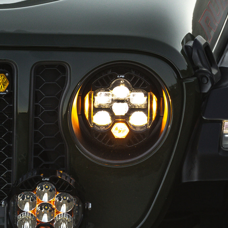 Baja Designs DOT LP6 LED Headlight Replacement | Clear DRL | Universal | Street-Legal