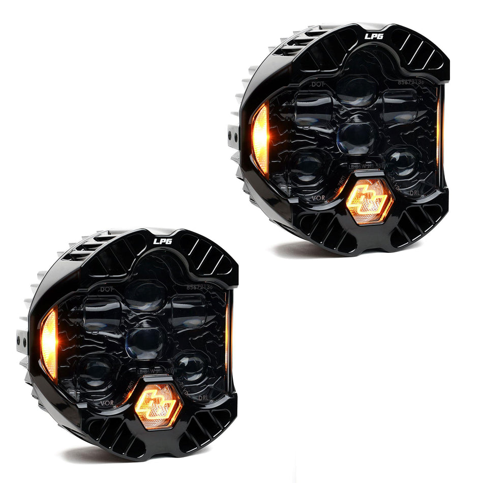 Baja Designs DOT LP6 LED Headlight Pair | Amber DRL | Universal | Street-Legal | SKU 187802