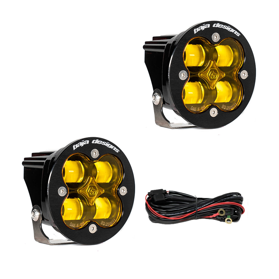 Baja Designs Squadron-R SAE LED Auxiliary Light Pod Pair | Street-Legal SAE J583 | Aspheric Projector Optics | Harness Included | SKU 247816