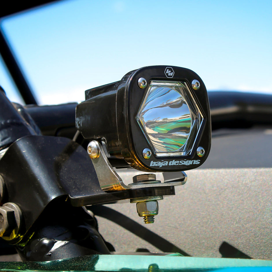 Baja Designs S1 LED Light Pair | Amber Lens | Wide Cornering | Mounting Bracket Included