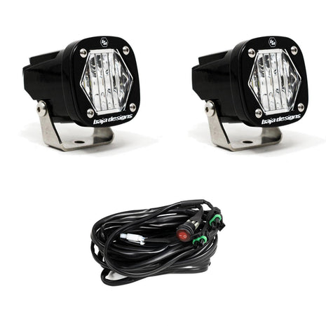 Baja Designs S1 LED Light Pair | Clear Lens | Wide Cornering | Mounting Bracket Included