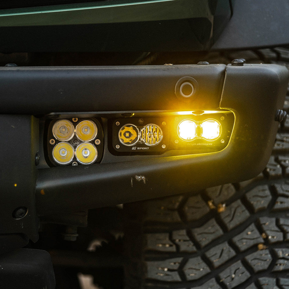 Baja Designs S2 SAE Sportsmen Fog Pocket Kit | 2021–2026 Ford Bronco | Steel Bumper | Upfitter | SKU: 448178UP