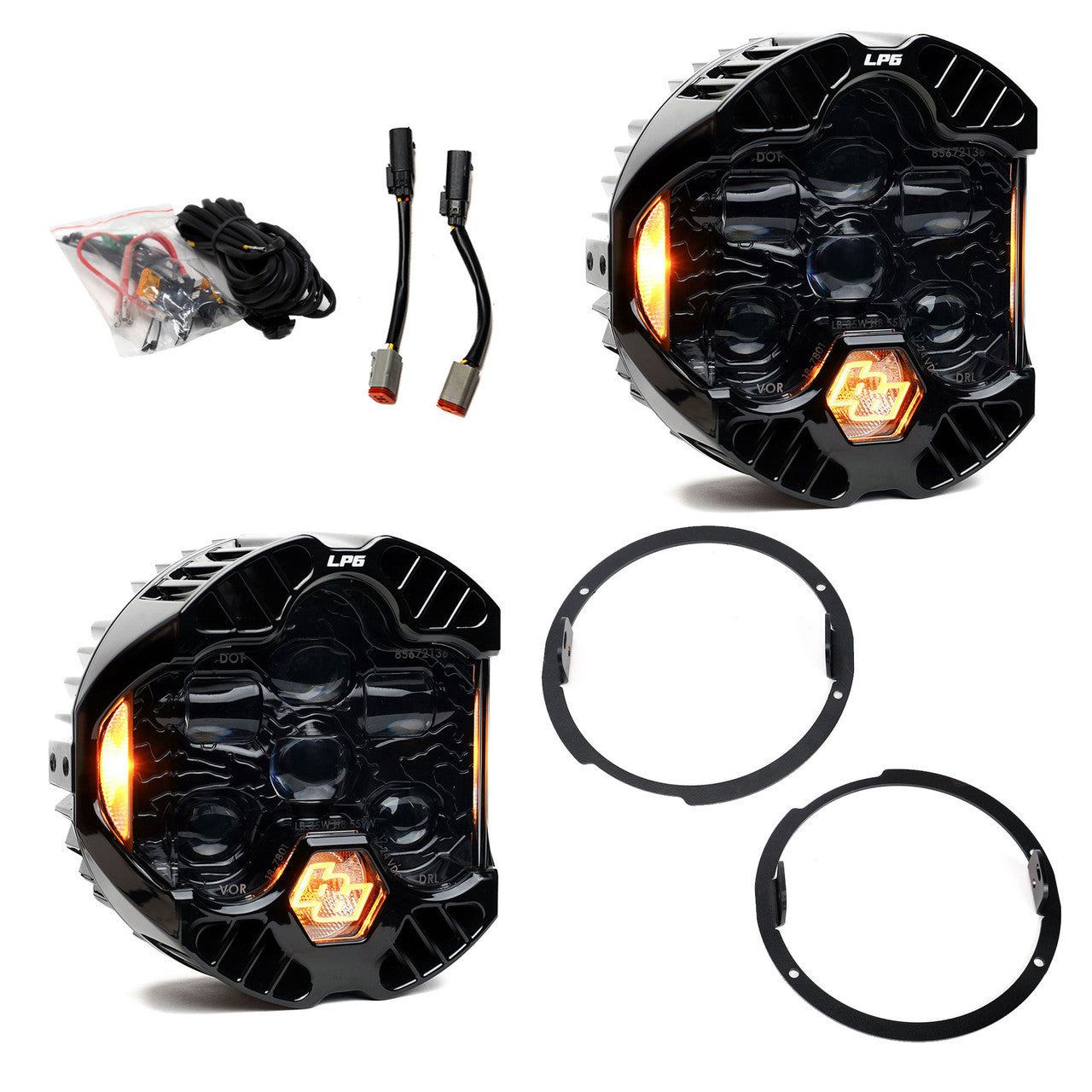 Baja Designs DOT LP6 Headlight Kit | Clear DRL | Jeep JK Wrangler 2007-2018