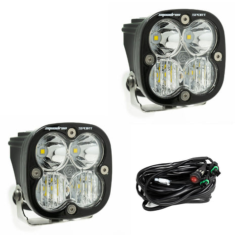 Baja Designs Squadron Sport LED Light Pods | Clear Lens | Driving/Combo Pattern | Pair