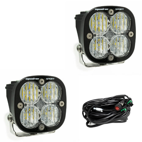 Baja Designs Squadron Sport LED Light Pods | Clear Lens | Wide Cornering Pattern | Pair