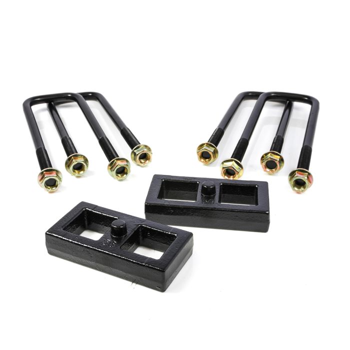 ReadyLIFT 1.0-Inch Rear Block Kit | OEM-Style Cast Iron Construction | Integrated Bump Stop Landings + Cast-In Center Pins | E-Coated U-Bolts Included | 2019–2023 Ford Ranger 4WD | SKU: 66-2910