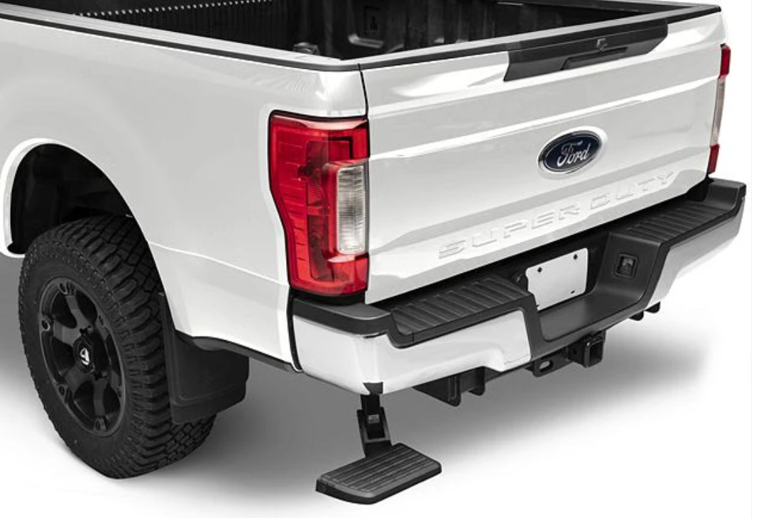 AMP Research BedStep | 300 lb Tailgate Bed Step | 2017-2022 Ford F-250/F-350/F-450