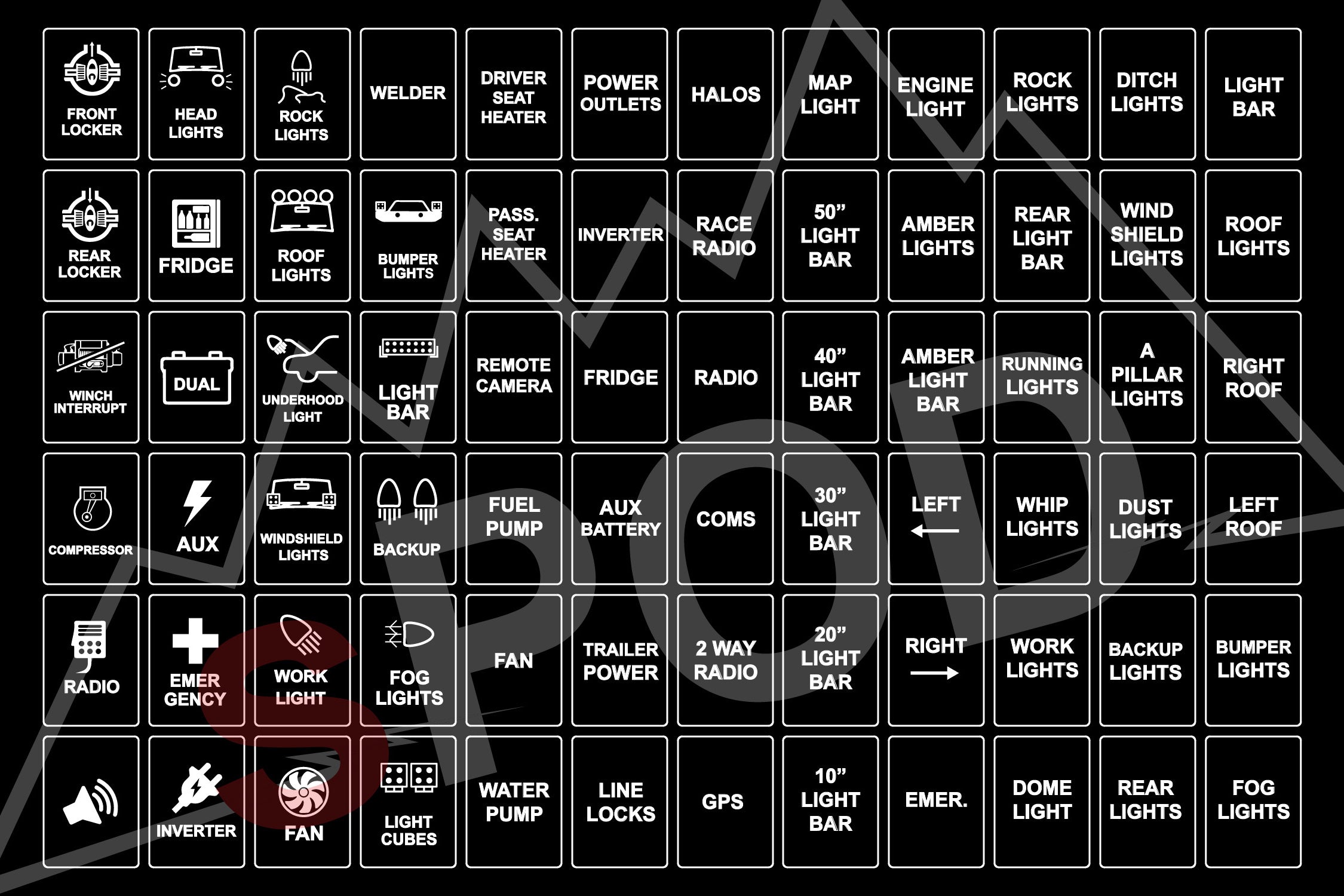sPOD HD Legends Vertical Switch Label