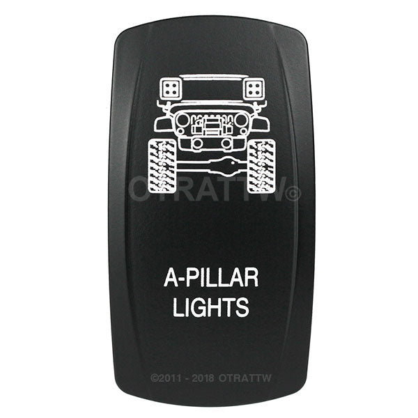 sPOD 860465 A-Pillar Lights Contura V Rocker Switch Insert — Backlit | Laser-Etched | 2007–2018 Jeep Wrangler JK & JKU | Insert Only — Housing Required | Sold Individually