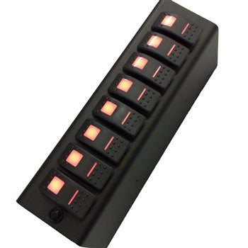 sPOD Red LED 8‑Switch Add‑On Panel for 2009–2018 Jeep Wrangler JK (SourceSE)
