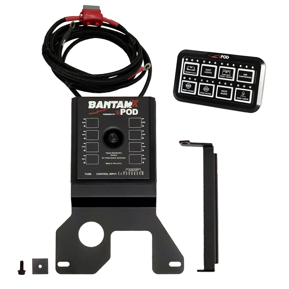 sPOD BantamX HD 870030 — 8-Circuit Expandable Under-Hood Power Management | V8-Specific Billet Bracket | 2021–2026 Jeep Wrangler 392 JL | 6.4L HEMI V8 Only | Made in USA