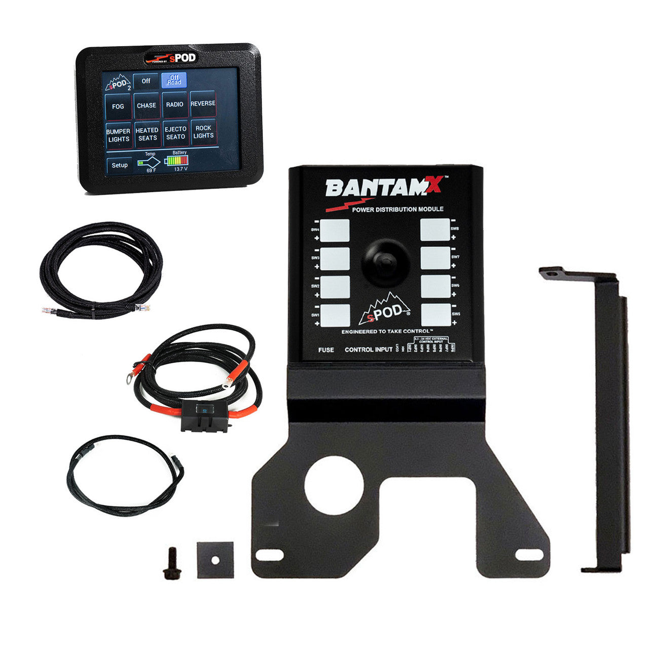 sPOD BantamX Touchscreen | 8-Circuit Expandable Power Management | 2021-2026 Jeep Wrangler 392 JL V8 | 870045-GNJV