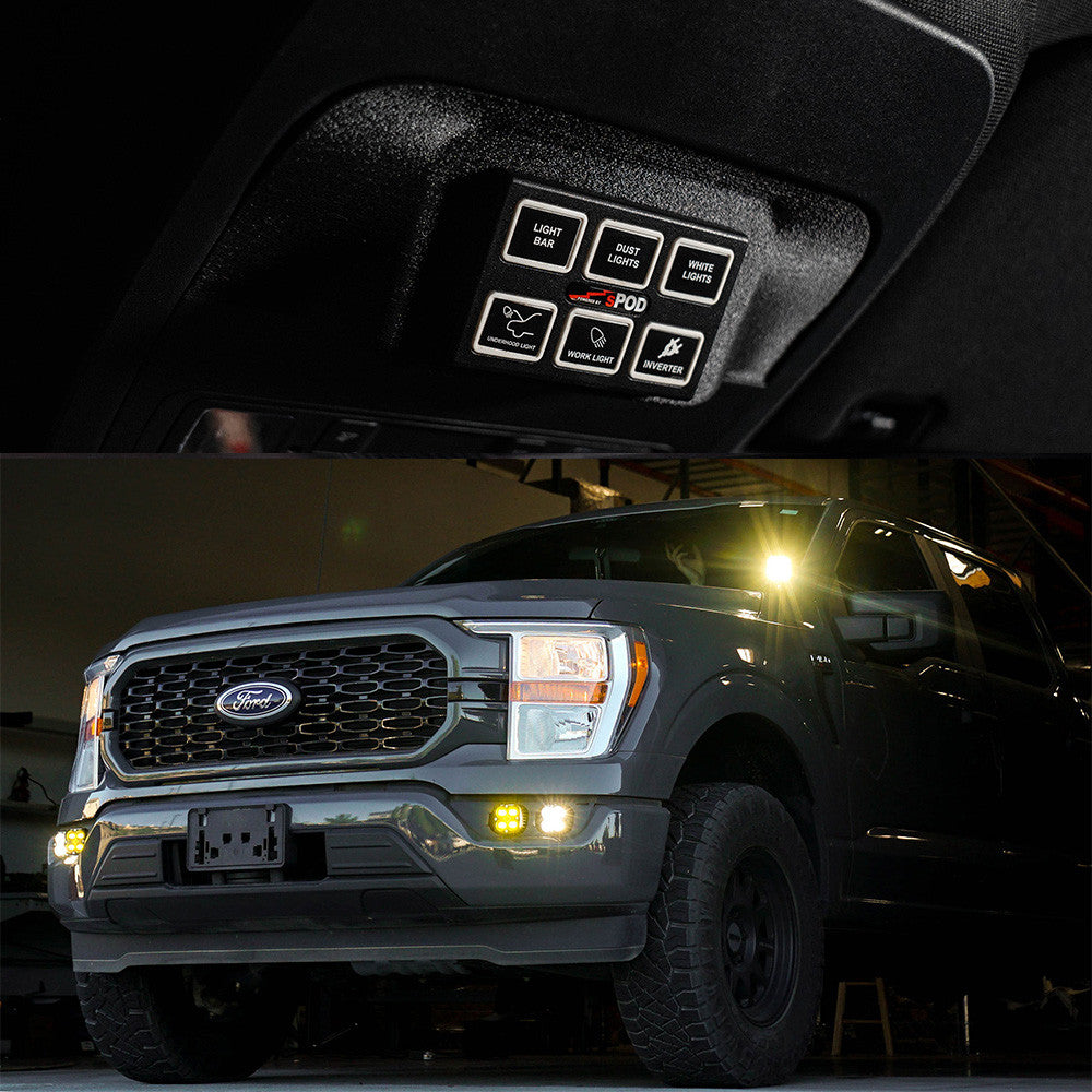 sPOD Mini6 SourceLT Kit | 6-Circuit Solid-State | 2021-2026 Ford F-150 and F-150 Raptor | 870088