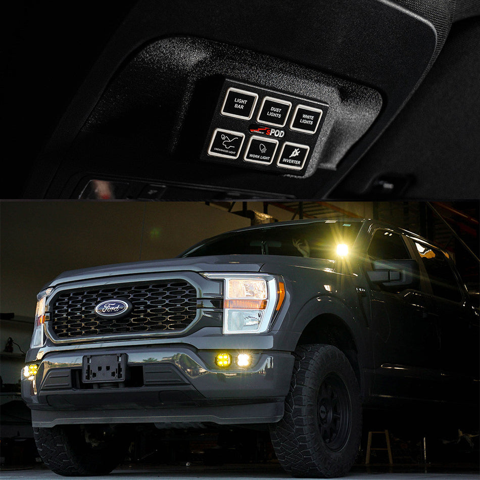 sPOD Mini6 SourceLT Kit | 6-Circuit Power Management | 2021-2026 Ford F-150 & F-150 Raptor | SKU 870088