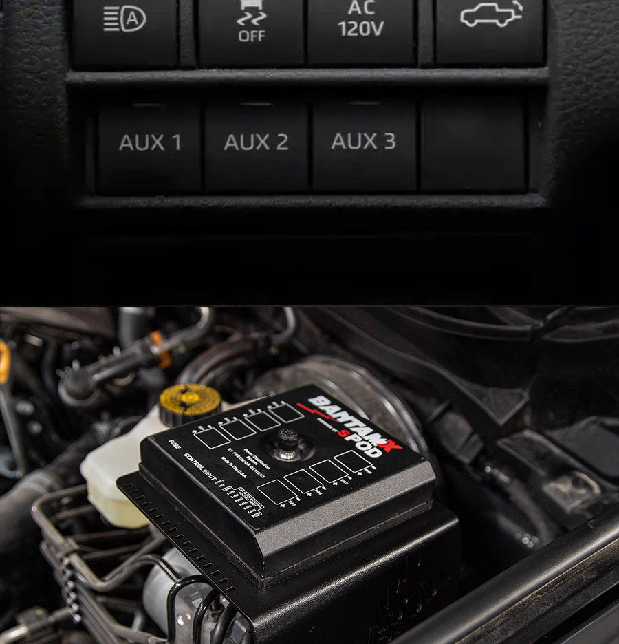 sPOD BantamX Upfitter Vehicle Kit | Factory Upfitter Switch Integration | 84-In Battery Cable | Toyota Tacoma 4th Gen | 2024-2026 | 910008
