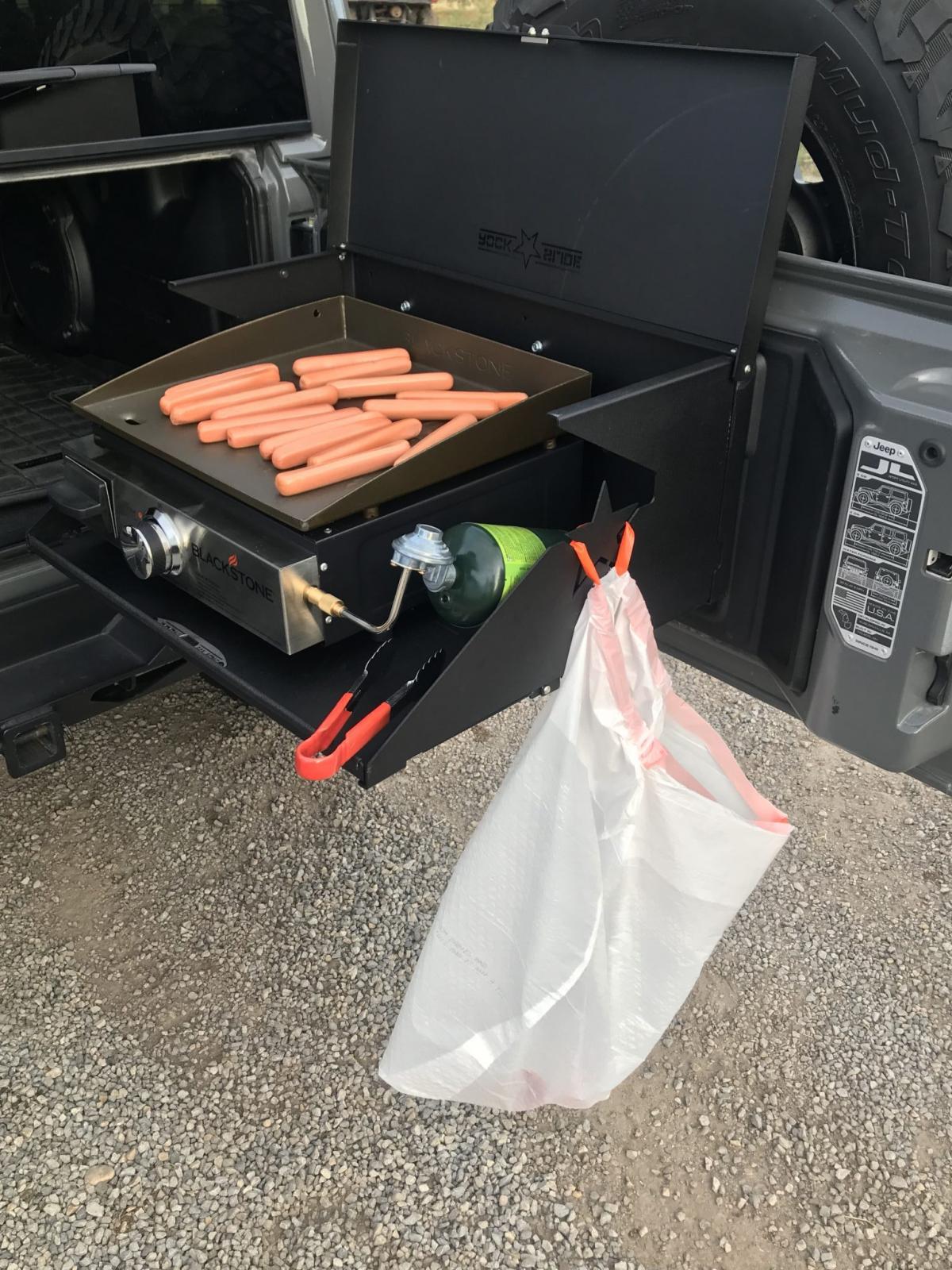 Rock Slide Engineering Trail Tailgate Table 4-Door Aluminum 2007-2020 Jeep Wrangler JK / 2007-2020 Jeep Wrangler JL