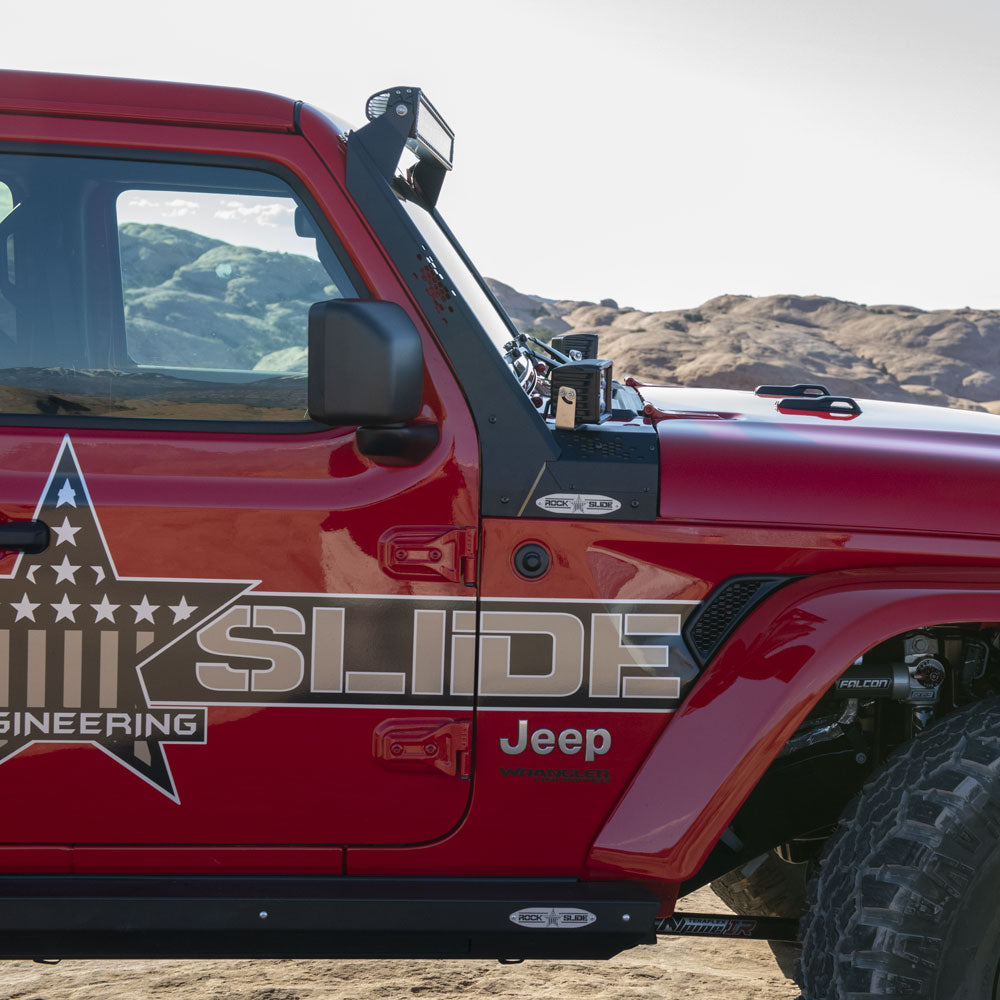 Rock Slide Engineering Cowl LED Light Pod Bracket Kit Lower 10-Gauge 2021-2023 Jeep Gladiator JT / 2018-2026 Jeep Wrangler JL