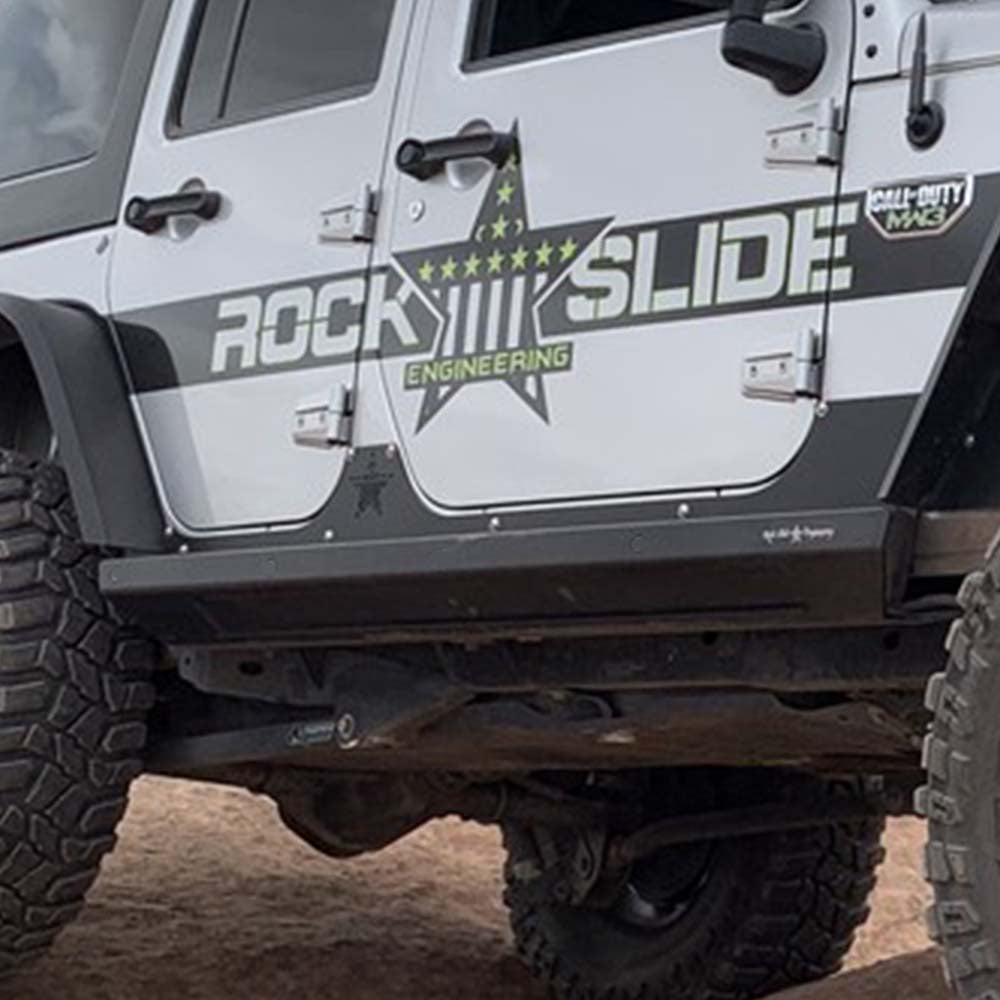 Rock Slide Engineering Step Slider Rocker Guards 4-Door .090 Aluminum 2007-2018 Jeep Wrangler JK