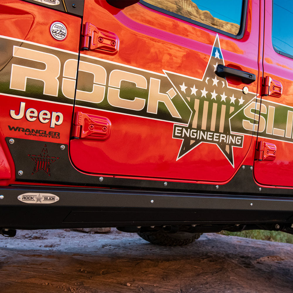 Rock Slide Engineering Step Slider Rocker Guards 4-Door .090 Aluminum 2020-2026 Jeep Wrangler JL