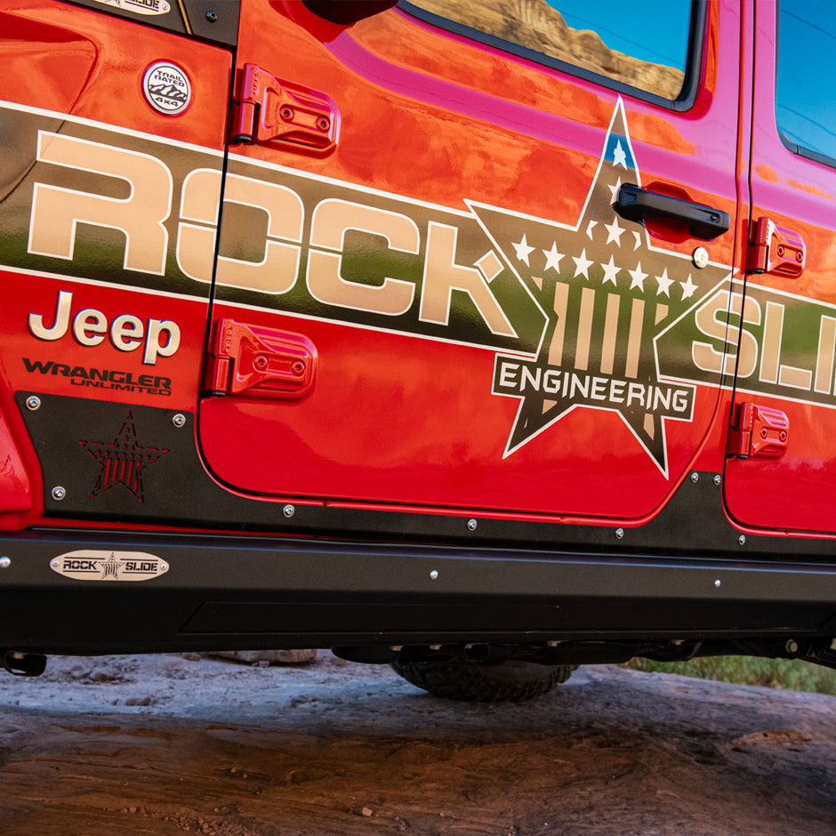 Rock Slide Engineering Step Slider Rocker Guards 4-Door .090 Aluminum 2020-2026 Jeep Wrangler JL
