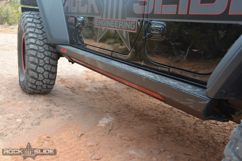 Rock Slide Engineering Step Slider Skid Plate 4-Door Steel 2018-2026 Jeep Wrangler JL