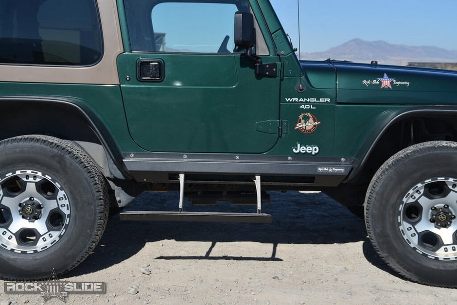 Rock Slide Engineering Step Sliders Set 3/16-Inch Steel 1997-2006 Jeep Wrangler TJ
