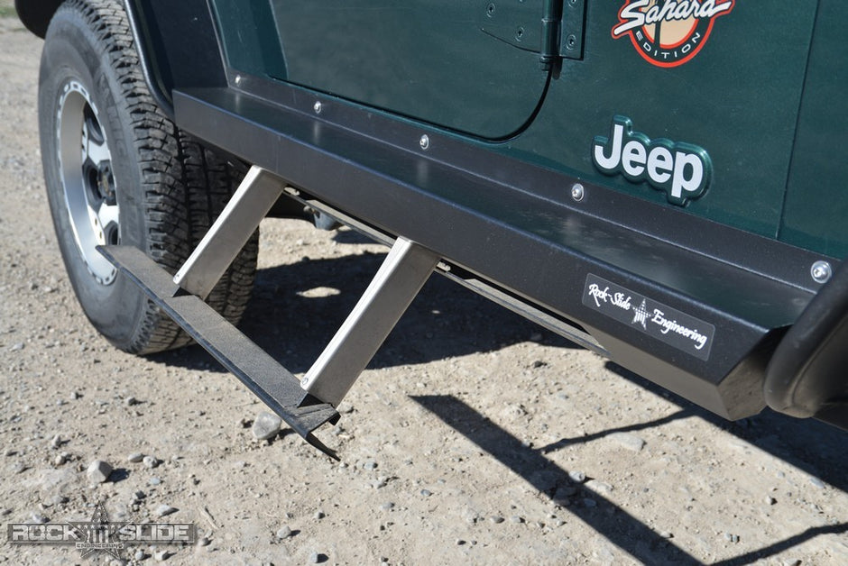 Rock Slide Engineering Step Sliders Set 3/16-Inch Steel 1997-2006 Jeep Wrangler TJ
