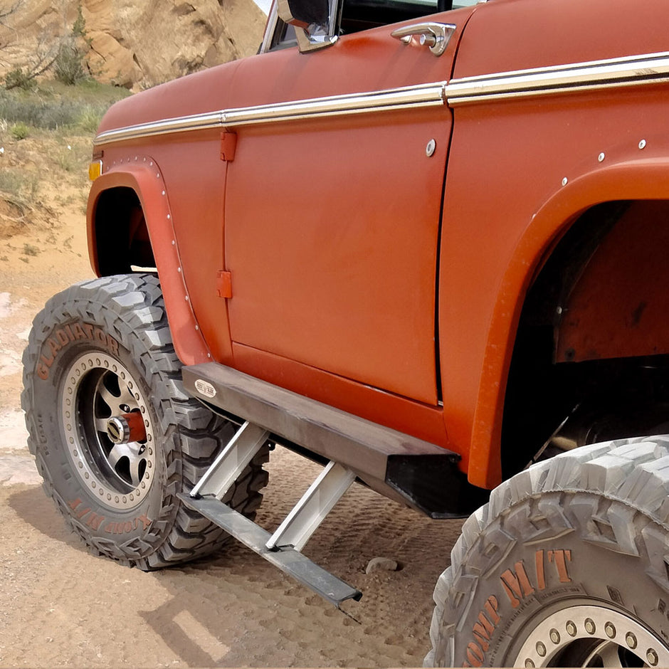 Rock Slide Engineering 1st Gen Step Sliders Driver Side 3/16-Inch 10 Gauge Steel 1966-1977 Ford Bronco