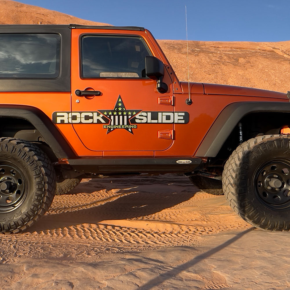 Rock Slide Engineering Step Sliders Driver Side 2-Door 3/16-Inch Steel 2007-2018 Jeep Wrangler JK