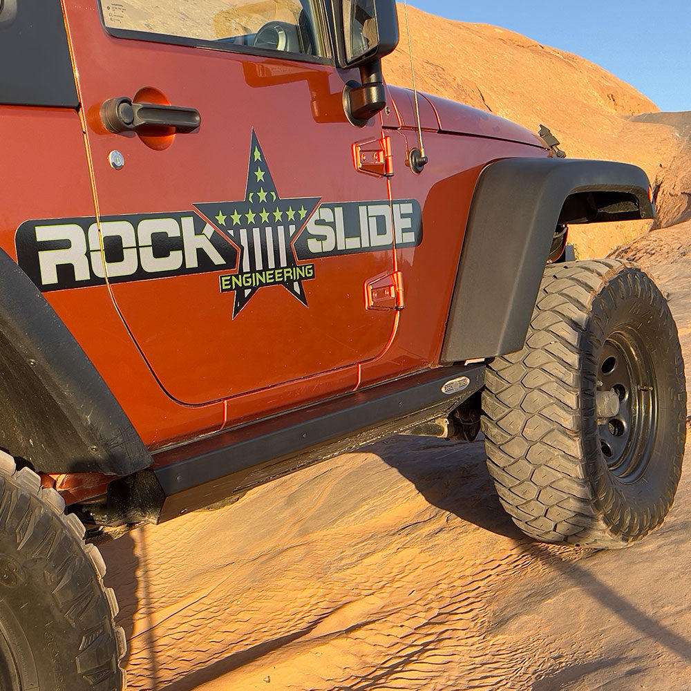 Rock Slide Engineering Step Sliders Driver Side 2-Door 3/16-Inch Steel 2007-2018 Jeep Wrangler JK