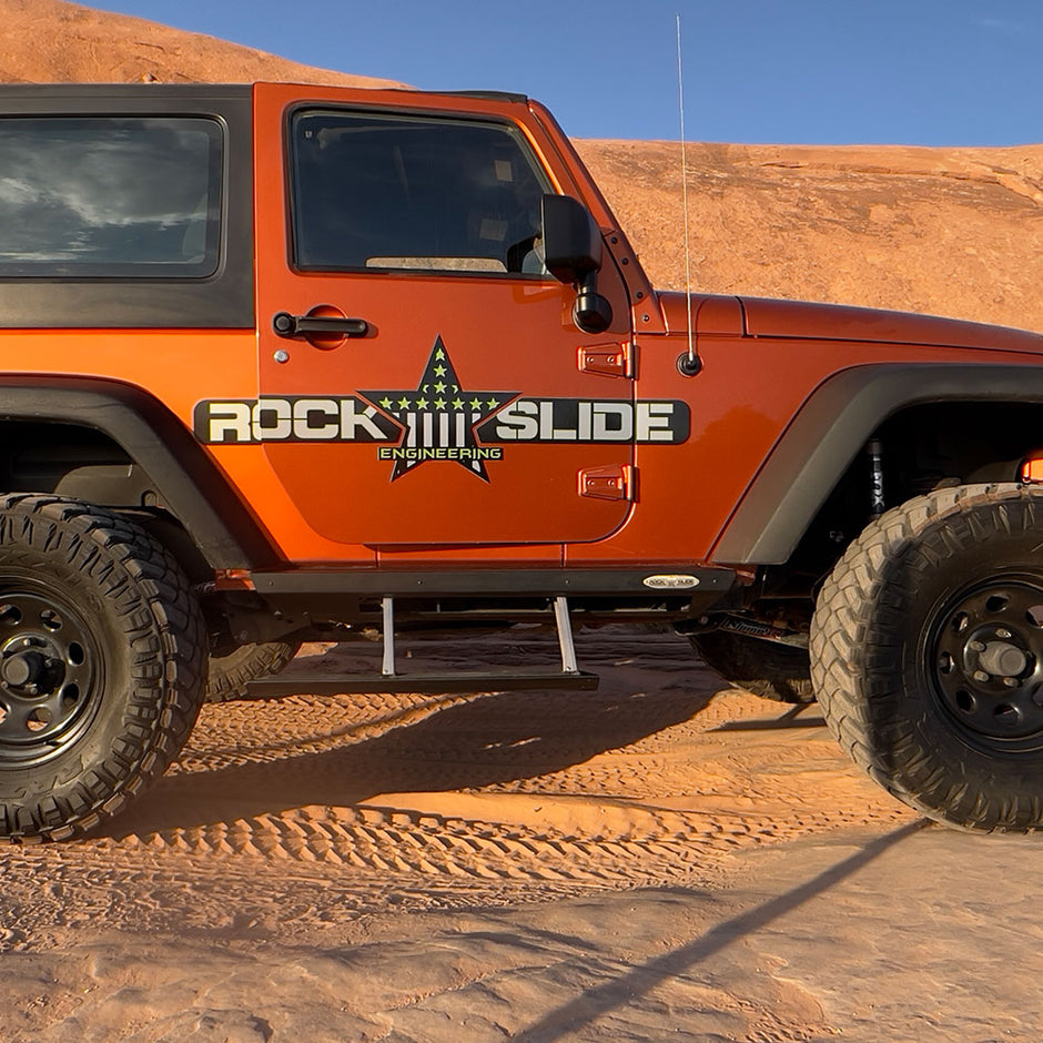 Rock Slide Engineering Step Sliders Passenger Side 2-Door 3/16-Inch Steel 2007-2018 Jeep Wrangler JK