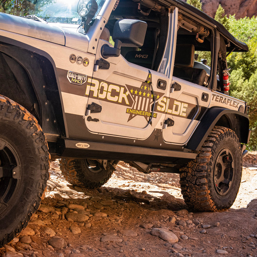 Rock Slide Engineering Step Sliders Passenger Side 4-Door 3/16-Inch Steel 2007-2017 Jeep Wrangler JK