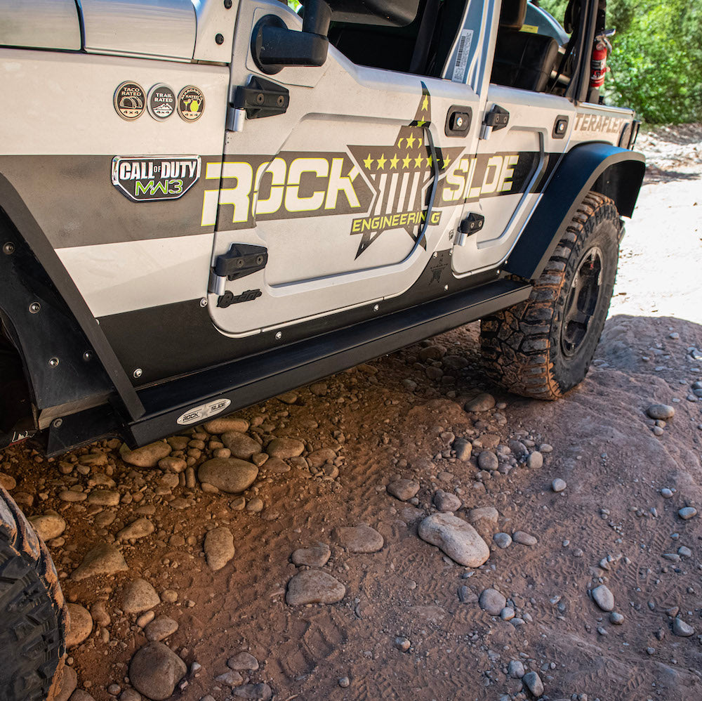Rock Slide Engineering Step Sliders 4-Door Set 3/16-Inch Steel 2007-2018 Jeep Wrangler JK