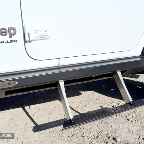 Rock Slide Engineering Step Sliders Driver Side 2-Door 3/16-Inch Steel 2018-2026 Jeep Wrangler JL