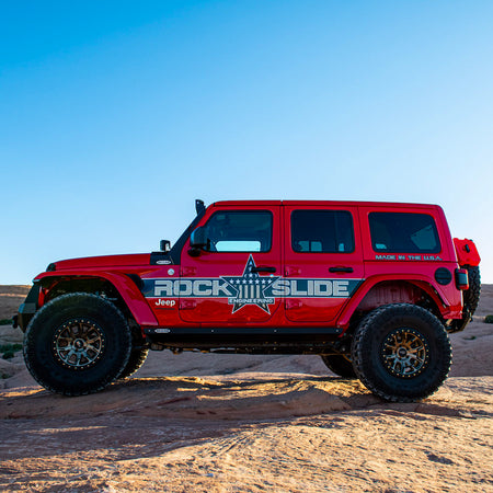 Rock Slide Engineering Step Sliders Passenger Side 4-Door 3/16-Inch Steel 2018-2026 Jeep Wrangler JL