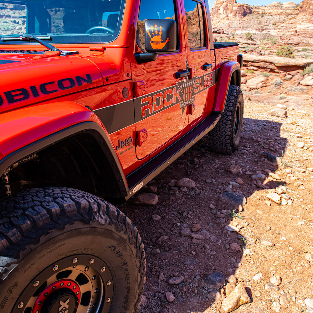 Rock Slide Engineering Step Sliders Passenger Side Extensions Steel 2020-2024 Jeep Gladiator JT