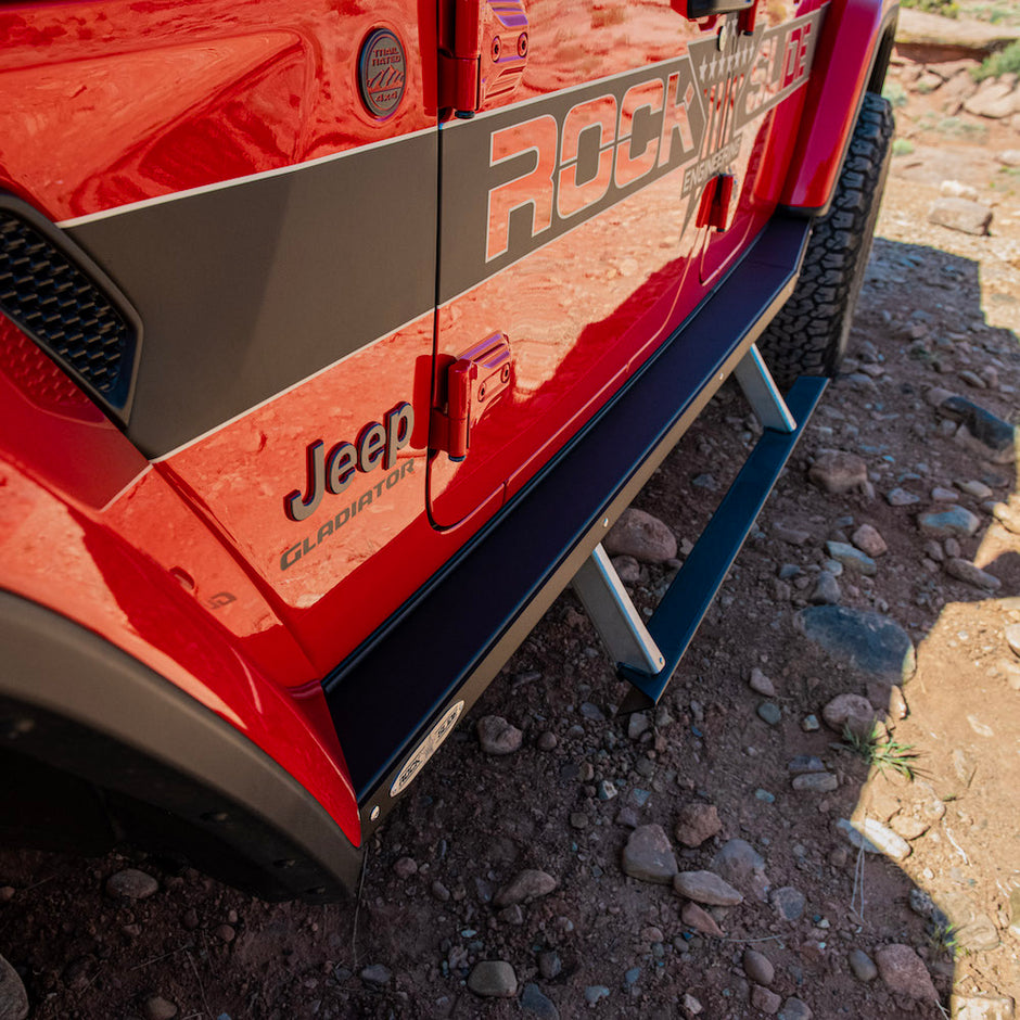 Rock Slide Engineering Step Sliders Passenger Side Extensions Steel 2020-2024 Jeep Gladiator JT