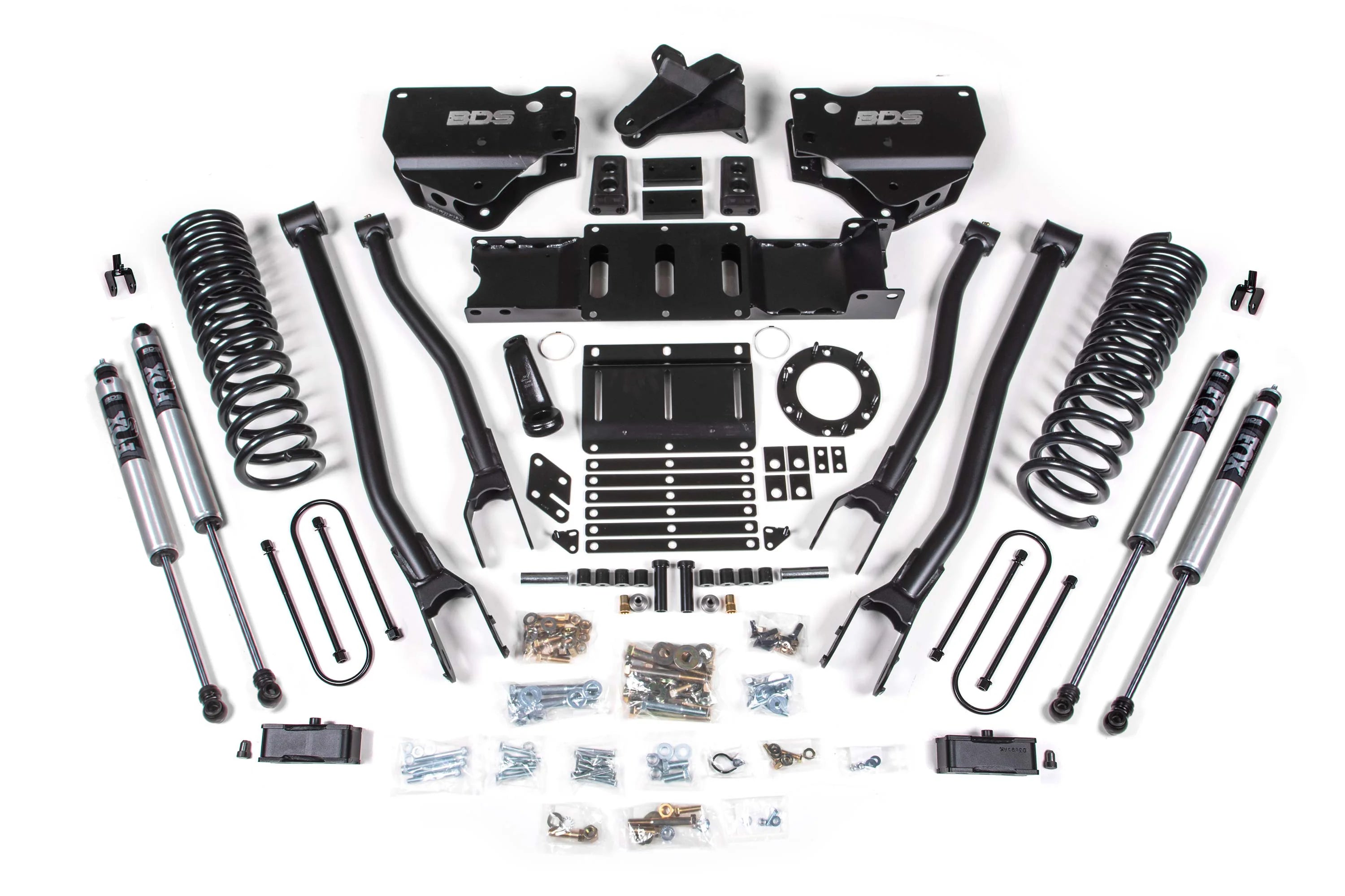 BDS 4-Inch 4-Link Lift Kit | FOX 2.0 Performance | Ram 3500 4WD Gas 2019-2026 | With Factory Rear Overload Leaf