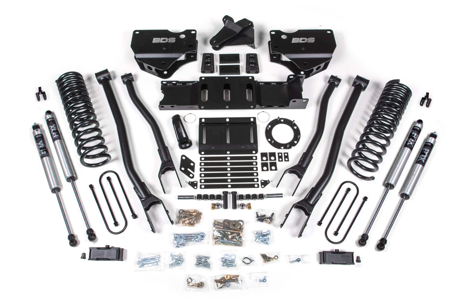 BDS 4-Inch 4-Link Lift Kit | FOX 2.0 Performance | Ram 3500 4WD Gas 2019-2026 | With Factory Rear Overload Leaf