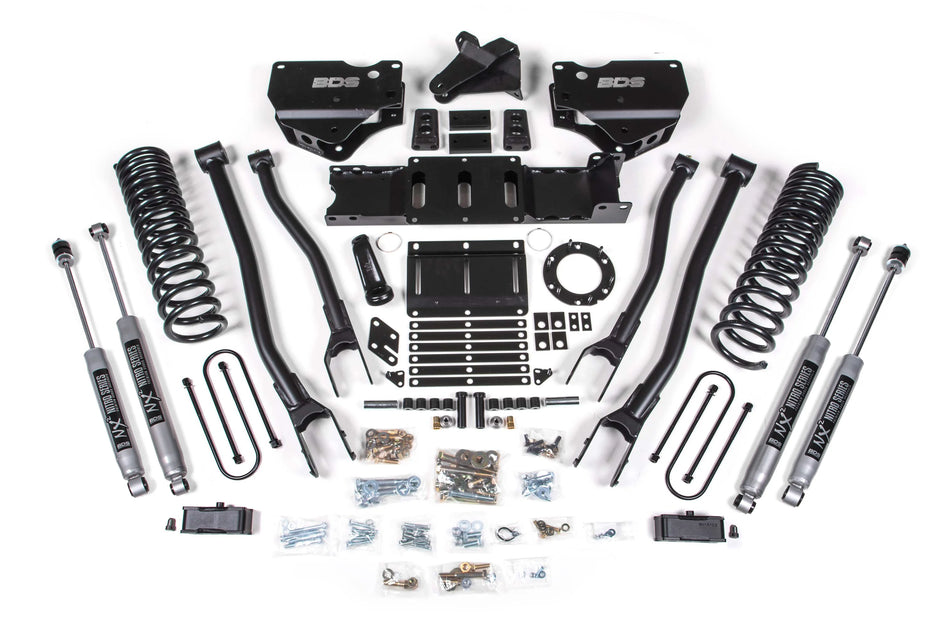 BDS 4-Inch 4-Link Lift Kit | NX2 Nitro Shocks | Ram 3500 4WD Gas 2019-2026 | With Factory Rear Overload Leaf