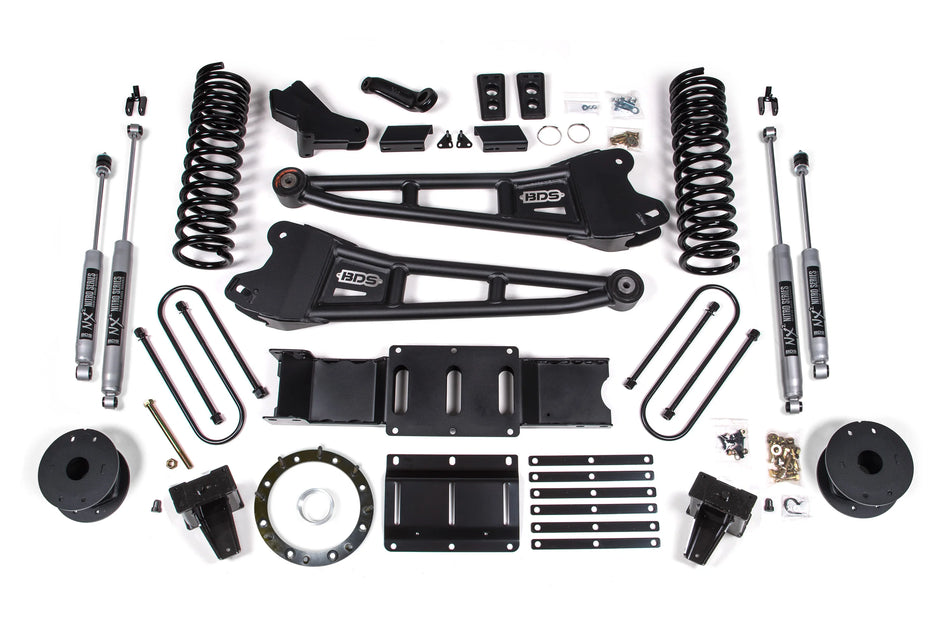 BDS 6-Inch Radius Arm Lift Kit | Rear Air Ride | 6-Bolt Indexing Ring | FOX 2.0 Shocks | Ram 3500 4WD Diesel 2019–2024 | SKU: 1724FS