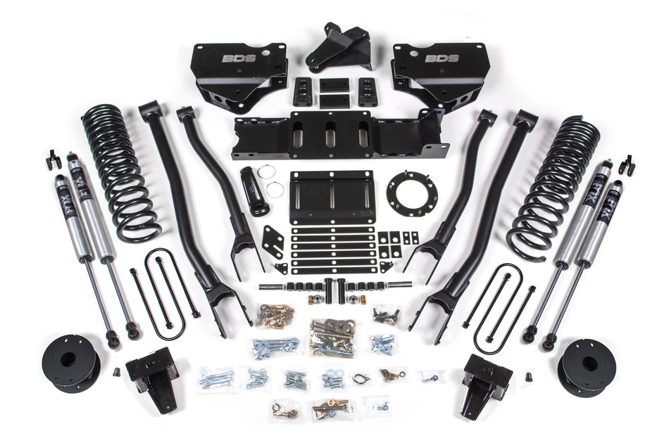 BDS 5.5-Inch 4-Link Lift Kit | Rear Air Ride | FOX 2.0 Shocks | Ram 3500 4WD Gas 2019–2026 | SKU: 1734FS