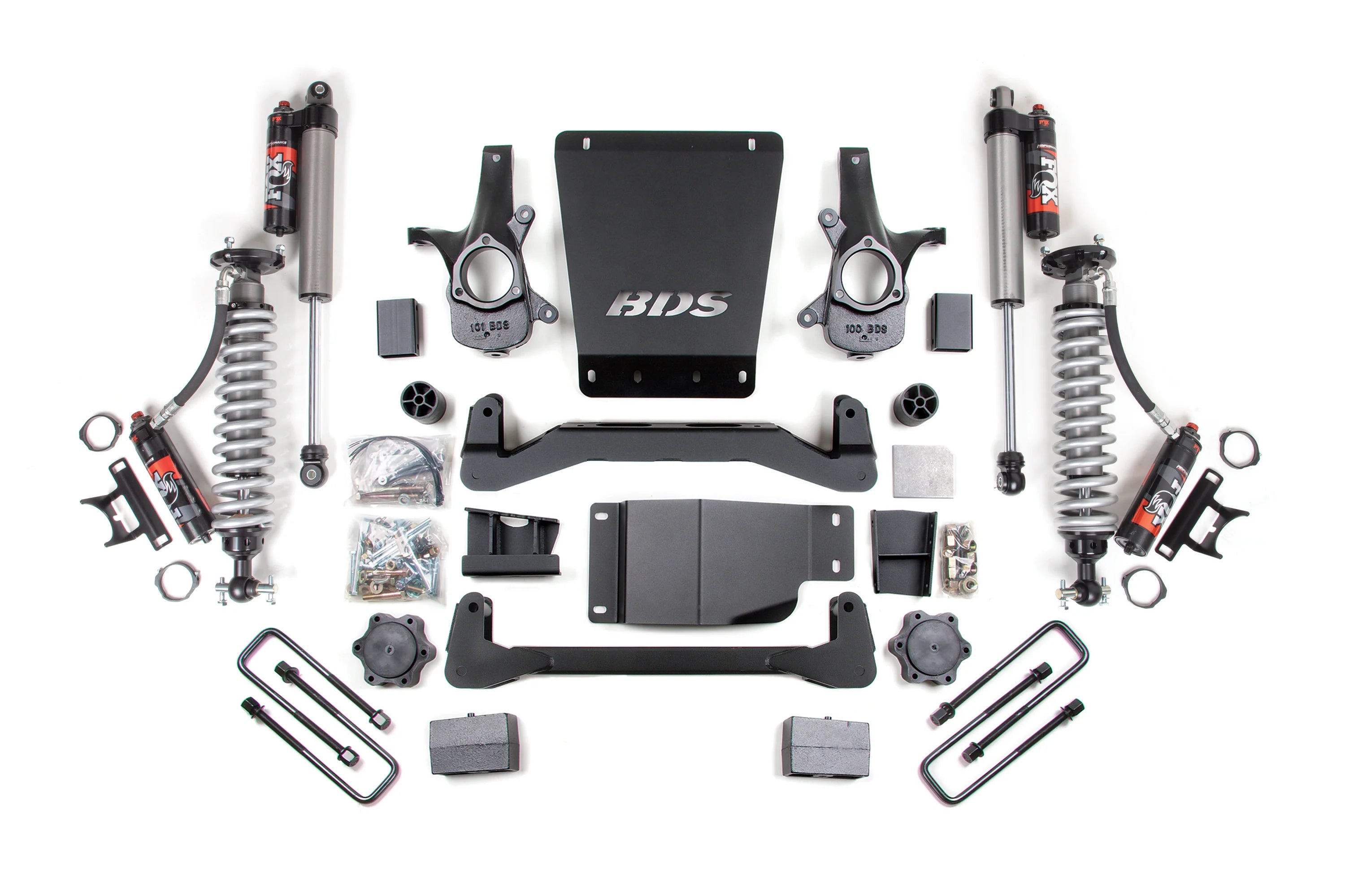 BDS 4-Inch Lift Kit | FOX 2.5 Performance Elite Coil-Overs | 5-Inch Rear Block | Silverado/Sierra 1500 4WD 2007-2013