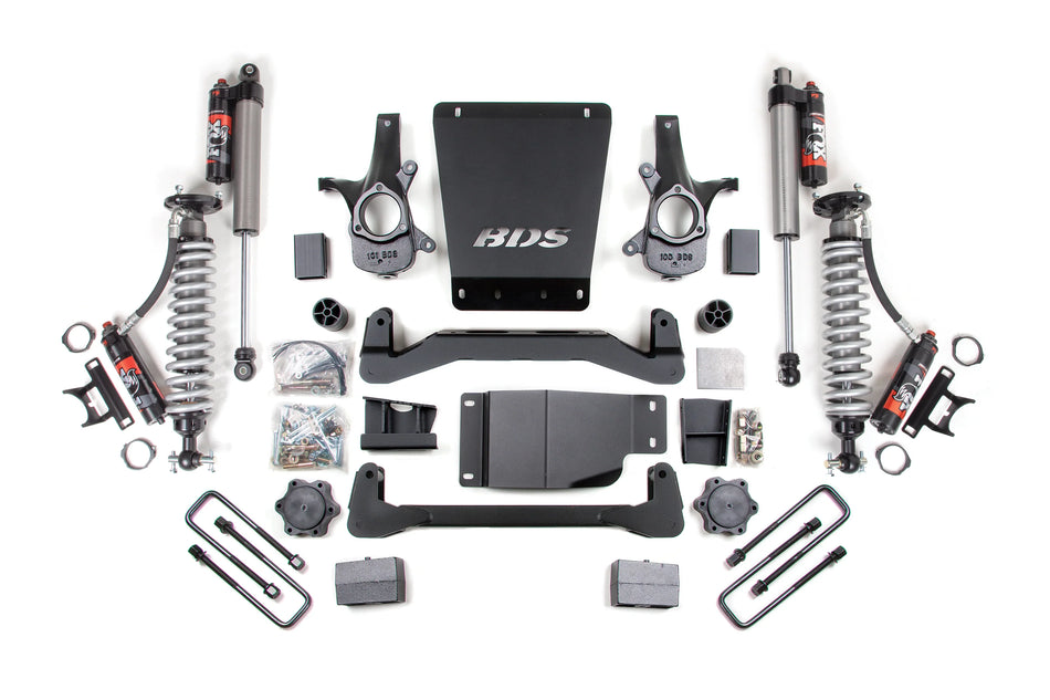 BDS 4-Inch Lift Kit | FOX 2.5 Performance Elite Coil-Overs | 5-Inch Rear Block | Chevy Silverado / GMC Sierra 1500 4WD 2007–2013 | SKU: 184PES