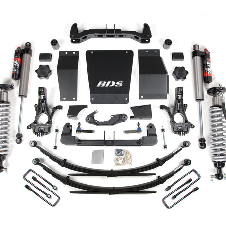 BDS 6-Inch Lift Kit | FOX 2.5 Performance Elite Coil-Overs | Cast Steel Knuckles | Leaf Springs | Silverado/Sierra 1500 4WD 2014-2018