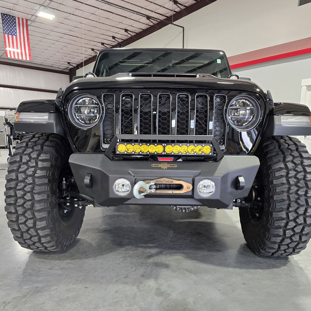 Rock Slide Engineering Stubby Front & Rear Bumper Combo 4-Door Set Aluminum 2018-2025 Jeep Gladiator JT / 2018-2025 Jeep Wrangler JL