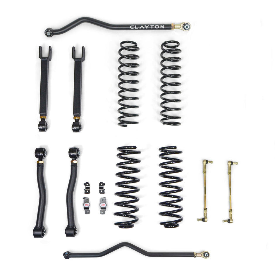 Clayton Off Road Ride Right+ 1.5 Inch Short Arm Suspension Lift Kit for 2007-2018 Jeep Wrangler JK 2-Door and 4-Door