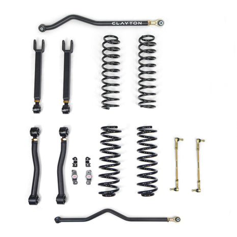 Clayton Off Road Ride Right+ 1.5 Inch Short Arm Suspension Lift Kit for 2007-2018 Jeep Wrangler JK 2-Door and 4-Door